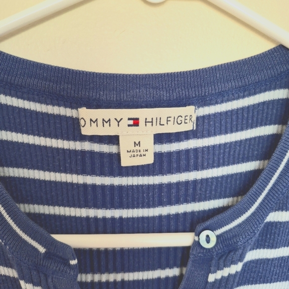 Tommy Hilfiger Women’s Blue Striped Henley Knit Tank Top – Size M - Picture 3 of 3